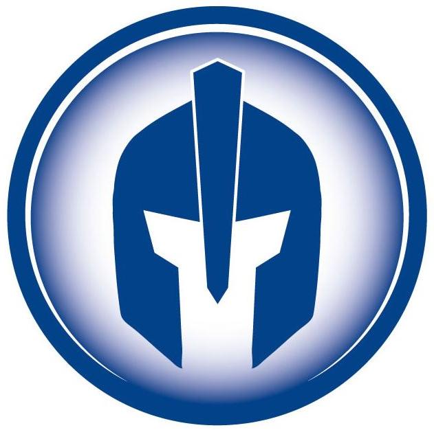 Solebury 韦德娱乐苹果手机版下载 logo features a blue and white spartan helmet design inside a blue ring on a white background, symbolizing strength and sportsmanship.